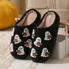 Chinelos de algodão de inverno com rosto sorridente de espuma de memória para casa, Halloween, atacado para mulheres, chinelos quentes para casais, chinelos internos para homens