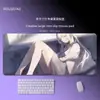 Alfombrilla de ratón de anime de chica bidimensional, grande, engrosada, con borde antideslizante y bloqueo de borde, protección de muñeca para juegos de ordenador, alfombrilla para teclado, alfombrilla de escritorio