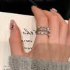 Anillo multicapa de circonita perla estrella con sentido del diseño para mujer, moda nicho única, temperamento, anillo versátil