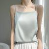 Camisola de Seda Sintética para Mujer, Ropa Exterior de Seda Helada, Top de Hombros Descubiertos Estilo Traje, Nuevo Estilo de Verano, Capa Base, Satén de Acetato