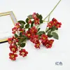Arreglo de flores artificiales de seda de camelia de 2 puntas para mesa de comedor, decoración de plantas verdes, arreglo floral y decoración de ambiente comercial