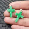 Jade Dragón Jade Jade Jade Jade Verde Seco Colgante de Cruz Yang Colgante de Cruz Verde Collar Colgante Jade