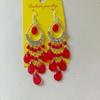 Pendientes Largos con Borlas Estilo Bohemio Transfronterizos, Pendientes de Cristal Rojo Estilo Étnico de Moda, Accesorios de Viaje de Yunnan