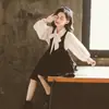 Conjunto de Vestido con Lazo Elegante de Primavera para Niñas Set de 2 Piezas Vestido de Princesa Nuevo 2026 Transfronterizo