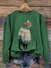 Sudadera con capucha de invierno para mujer, estilo independiente de comercio exterior 2024, con estampado de gato, cuello redondo