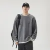 Suéter cinza de duas peças masculino, adequado para usar em camadas ou como peça externa, um suéter de malha pullover para outono e inverno, novo estilo 2026