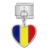 Colgante de Bandera en Forma de Corazón Pulsera Módulo Italiano Gancho Único Empalme Elástico DIY Cadena de Correa de Reloj de Acero Inoxidable