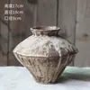 Vaso de Cerâmica Estilo Silencioso Vaso de Cerâmica Grossa Arranjo de Flores Retrô Nostálgico Feito à Mão Decoração de Pousada Hotel Zen Novo Estilo Chinês
