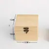 Caja de Almacenamiento Cuadrada con Cerradura de Madera Maciza para Joyería, Escritorio, Madera de Paulownia Quemada Vintage, Caja de Regalo Grabada, Estudio