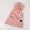 Sombrero de Lana Smiley de Color Sólido para Otoño e Invierno con Forro Polar Gorro para la Cabeza para Exteriores para el Frío Cálido Combinable Casual con Bola de Pelo Sombrero Tejido para Mujer