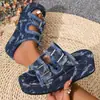 Sandalias de Lona con Hebilla de Gran Tamaño para Cruzar la Frontera, Modelo Nuevo Verano 2026, Pantuflas de Suela Gruesa para Exterior, para Exportación