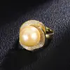 2023 Novo Conjunto Feminino Elegante Europeu e Americano Vintage Dourado Pérola Pingente Colar Anel Brinco Stud Flor
