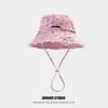 Chapéu de Pescador Jacquemus de Algodão Puro Lavado para Mulheres e Homens, Chapéu Bucket de Sol de Aba Larga para Uso Externo no Verão