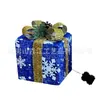 Caja de regalo plegable transfronteriza Caja de regalo de hierro luminosa LED Caja de regalo de Navidad Decoración de Navidad Adornos para hotel
