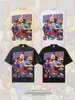 Camiseta de Algodão Puro Estilo Ronaldinho 2026 Transfronteiriça para Homens, Gola Redonda Retro Americana, Ombros Caídos, Caimento Solto, Camiseta Masculina Versátil de Manga Curta