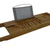 Estante Retráctil de Bambú para Baño, Bandeja para Bañera, Estante de Almacenamiento para Teléfono Móvil y Tableta para Casa de Huéspedes, Estante de Bambú y Madera Antideslizante para Baño