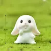 Paisaje en miniatura con lindos conejos de dibujos animados de animales, casas de zanahoria, adorables decoraciones de jardín de conejitos, adornos de resina y accesorios para el Año del Conejo
