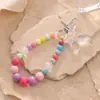 Llavero Colgante de Princesa Sirena de Moda con Cuentas Oso para Funda de Auriculares Cadena Colgante Adorno para Bolso de Niña