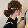 Exquisito Pasador Lateral Negro con Pedrería para Mujer, Pinza para Flequillo, Pasador de Moño, Pinza de Pato Accesorio para el Cabello