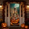 Pegatinas de puerta de tira larga para Halloween al por mayor en morado oscuro, impermeables, para sala de estar, cristal de ventana y decoración de pared para fiestas