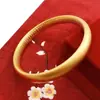 Pulsera Cerrada Corazón Sutra Método Antiguo Chapada en Oro Herencia, Mismo Estilo que en Tiendas de Oro, Anillo Sencillo con Textura Mate, Joyería de Pulsera Sólida Simple