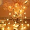 Fio de Luzes de Floco de Neve LED Luzes em Formato de Árvore Luzes Penduradas de Plástico Natal Impermeável Controle Remoto Decoração de Natal Árvore de Natal