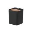 Cubo organizador de almacenamiento para cepillo de dientes y pasta de dientes, portalápices compartimentado de bambú y madera, organizador de papelería de PP, estante de almacenamiento para cepillo de dientes sin perforación