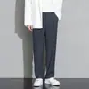 Pantalones de Seda de Hielo para Hombre Verano Nuevo Pierna Ancha Rectos Sueltos Casuales Pantalones de Traje para Primavera y Otoño