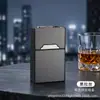 Novo porta-cigarros recarregável com isqueiro, design integrado, resistente à pressão, à prova de umidade, tampa flip magnética, capacidade super grande para 20 cigarros, pacote masculino