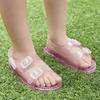 Nuevos zapatos de cristal para niños 2023 niños y niñas tamaño pequeño y mediano color caramelo sandalias planas zapatos romanos zapatos para niños generación