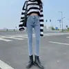 Jeans Negros y Grises para Mujer Ajustados Adelgazantes Alta Elasticidad Leggings Nueva Cintura Alta Doble Hebilla Ajustados Versátiles Pantalones de Lápiz