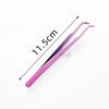 Nuevas pinzas para arrancar la barba, antiestáticas, para uñas, herramienta especial para pintar con diamantes, hecha a mano, con codo puntiagudo rosa.