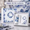 Estilo Nacional y Tendencia Azul y Blanco Floral Set de Regalo de Negocios, Regalos para Eventos de Empresa, Regalos Corporativos con Logo Personalizado