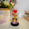 Lámpara de Cristal de Flor Eterna Rosa de Pan de Oro Muñeca Ramo Niñas Día de San Valentín Chino Día de la Madre Regalo de Cumpleaños