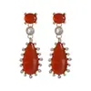 E15681 Pendientes Retro de Piedra de Gema Colorida en Forma de Gota de Agua para Mujer, Sensación de Alta Gama, Pendientes Largos con Pedrería, Estilo de Nicho, Joyería Transfronteriza