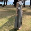Moda Verão 2026 Vestido Deusa Supermodelo Socialite Gola Meio Alta Slim Fit Sem Mangas Vestido Colete Elegante Vestido Feminino