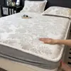 Falda de Cama Gruesa de Felpa de Leche Tallada para Invierno, Pieza Única, Manta de Coral Fleece con Forro de Terciopelo, Protector de Colchón de Felpa, Juego de Tres Piezas