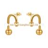 Brincos de aço titânio banhados a ouro 14K, brincos de esfera de aço de gancho geométrico de nicho europeu e americano, brincos personalizados INS Wind E231494