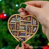 Ornamento Coração de Amantes de Livros pingente de amor em acrílico etiqueta para estante de livros pingente para árvore de Natal