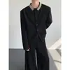 Elegante blazer com ombreiras adornado com diamantes, estilo designer coreano, jaqueta de terno de botão único com gola redonda de alta qualidade para primavera para homens e mulheres