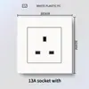 Panel de interruptor de luz de plástico blanco estilo británico de Hong Kong y Macao, enchufe de 13A con carga USB y carga rápida tipo C, panel de interruptor de luz estándar UK/US