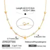 Acessórios de Colar Europeus e Americanos Elegantes para Mulheres, Aço Inoxidável Banhado a Ouro 18k Pingente Geométrico de Zircônia Conjunto de Colares em Camadas Atacado