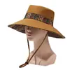 Nuevo Sombrero de Estilo Étnico para Mujer, Sombrero Retro de Verano para Senderismo, Sombrero de Sol de Ala Ancha para Exteriores, Sombrero de Pescador con Protección Solar