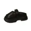 Outono e inverno de 2024 sapatos de algodão Mary Jane de couro à prova d'água com sola grossa pantufas quentes com forro de fleece pantufas espessadas sapatos de algodão botas de algodão versáteis
