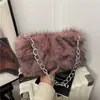 Bolso de Felpa Nuevo Estilo Transfronterizo para Mujer, Bolso de Hombro Versátil a la Moda, Bolso de Mano con Cadena Tendencia, Bolso de Noche para Commuter