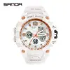 Reloj Electrónico de Moda Transfronterizo Sanda para Hombre Resistente al Agua Luminoso Despertador Multifuncional Reloj Deportivo para Hombre en stock Suministro Directo