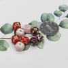 Accesorios de joyería, cuentas de cerámica con forma retro de esmalte floral, cuentas sueltas con borde cuadrado pequeño, material para pulsera DIY con cuentas