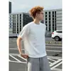 Camiseta de Verão Masculina Tricotada com Renda e Manga Curta, Estilo Old Money, Respirável, Visual Sofisticado e Maduro, Manga Meia