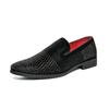 Zapatos de cuero de discoteca mocasines slip-on para hombre zapatos de guisantes con pedrería zapatos casuales de cuero para hombre de talla grande transfronterizos