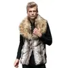Colete masculino de inverno quente estilo europeu e americano, tamanho grande, com capuz e pele, atacado de fábrica